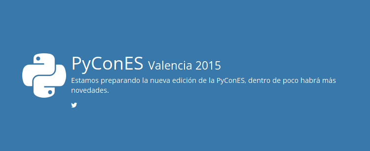 PyCon España - 🦋 @es.pycon.org 🦋 (@pycones) on Twitter photo ¡Anunciamos la #PyConES2015 en Valencia!
lists.es.python.org/pipermail/gene…
Cortesía de <a href="/python_vlc/">Python Valencia</a> y <a href="/python_es/">Python España - 🦋 @es.python.org 🦋</a> ;) ¡Anunciamos la #PyConES2015 en Valencia!
lists.es.python.org/pipermail/gene…
Cortesía de <a href="/python_vlc/">Python Valencia</a> y <a href="/python_es/">Python España - 🦋 @es.python.org 🦋</a> ;)