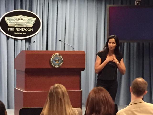 Padma Lakshmi is going places - she is now in the Pentagon.