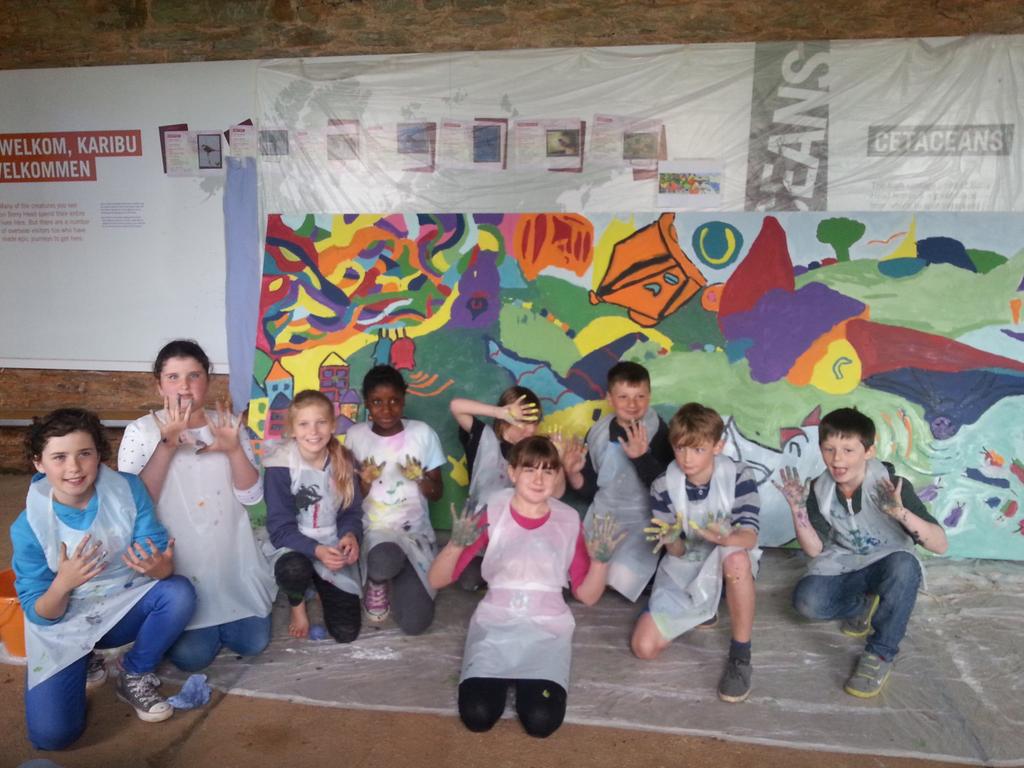 devonbatproject's tweet photo. The finished mural at Berry Head NNR! Well done everyone. @DevonWildlife @heritagelottery @HelenaClews http://t.co/drYUqZ6Kyv