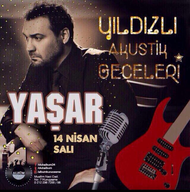 ClubAlbum's tweet photo. 14Nisan Salı Gecesi Yoğun İstek Üzerine Yıldızlı Akustik Gecelerinin Yıldızı YAŞAR... @yasar_gunacgun 02122367255 http://t.co/N3NYVKB4Qd