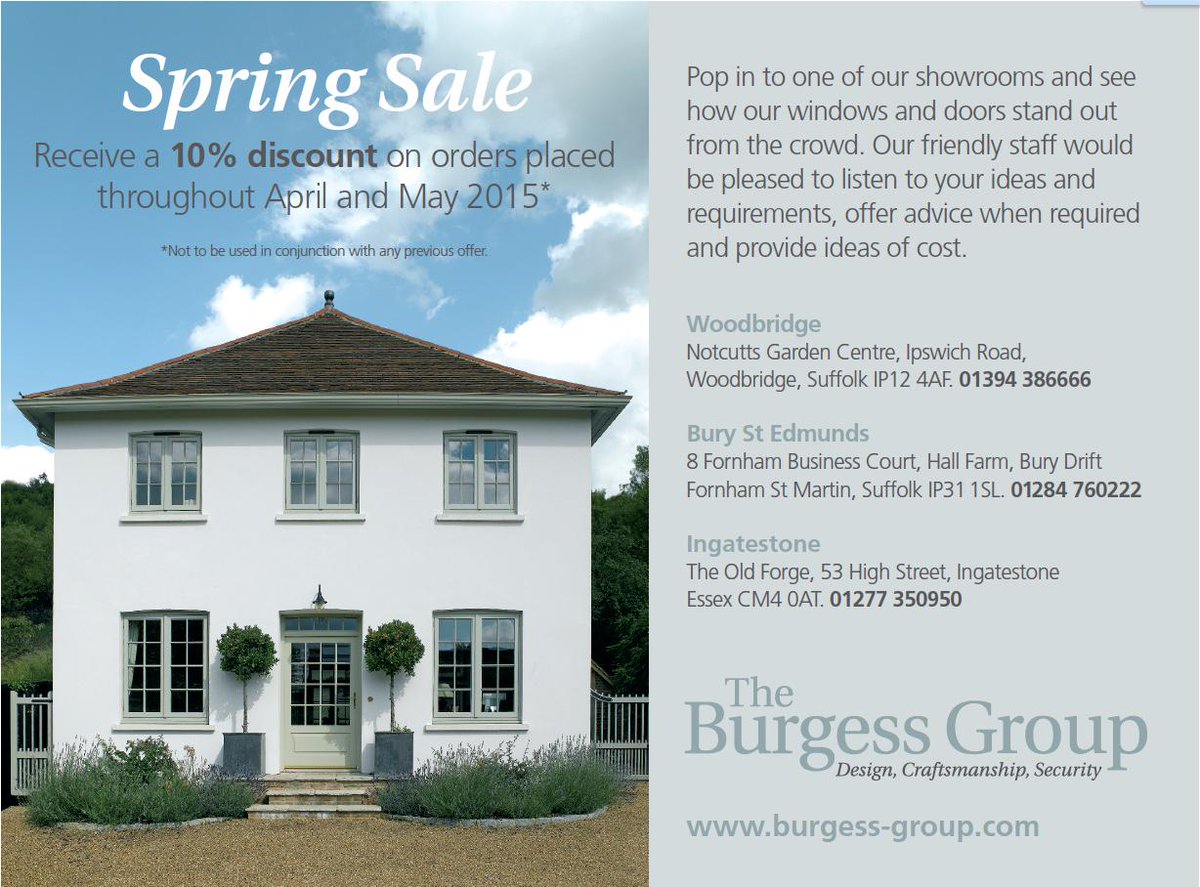 Our special spring sale is now on.  A great time to consider installing beautiful new windows and doors.