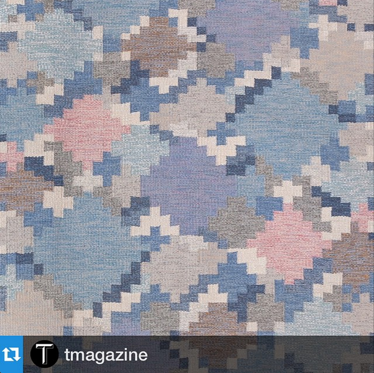 woooooooly's tweet photo. #Tmagazine is showcasing #008 “Swedish Pixels” from our Swedish Rug Collection today. https://t.co/7ArRVQwwYr http://t.co/bveJpC74U8