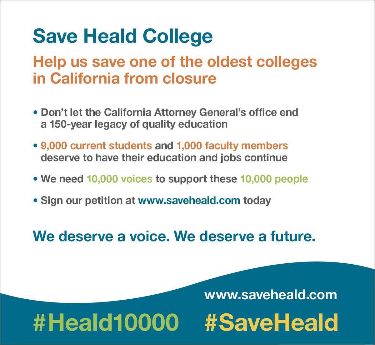 HealdCollege's tweet photo. The fight isn’t over! We are determined @CalAGHarris that our #HealdStrong community deserves a voice &amp; a future. http://t.co/eAr8Ky1o6e
