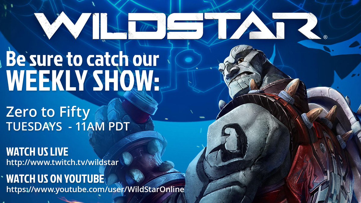 WildStar's tweet photo. Join us tomorrow for another #ZerotoFifty! Watch last week's "New Raid Preview" here: http://t.co/Leo5K39wd2 http://t.co/n4o7oqA4Pi