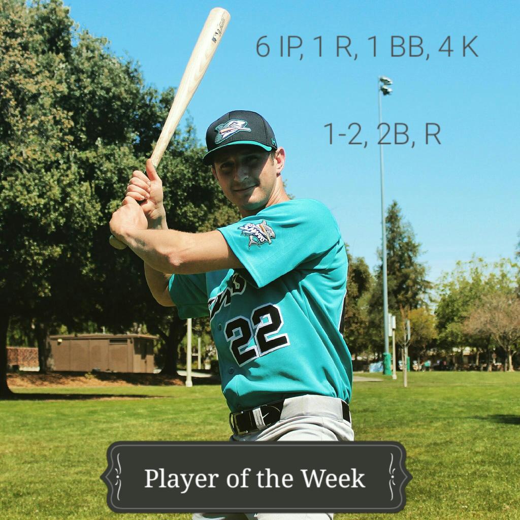 ncsharks's tweet photo. Congrats to Stephen Genetti! A monster game on the mound and at the plate #norcalsharksbaseball http://t.co/yBRbQzvkPM