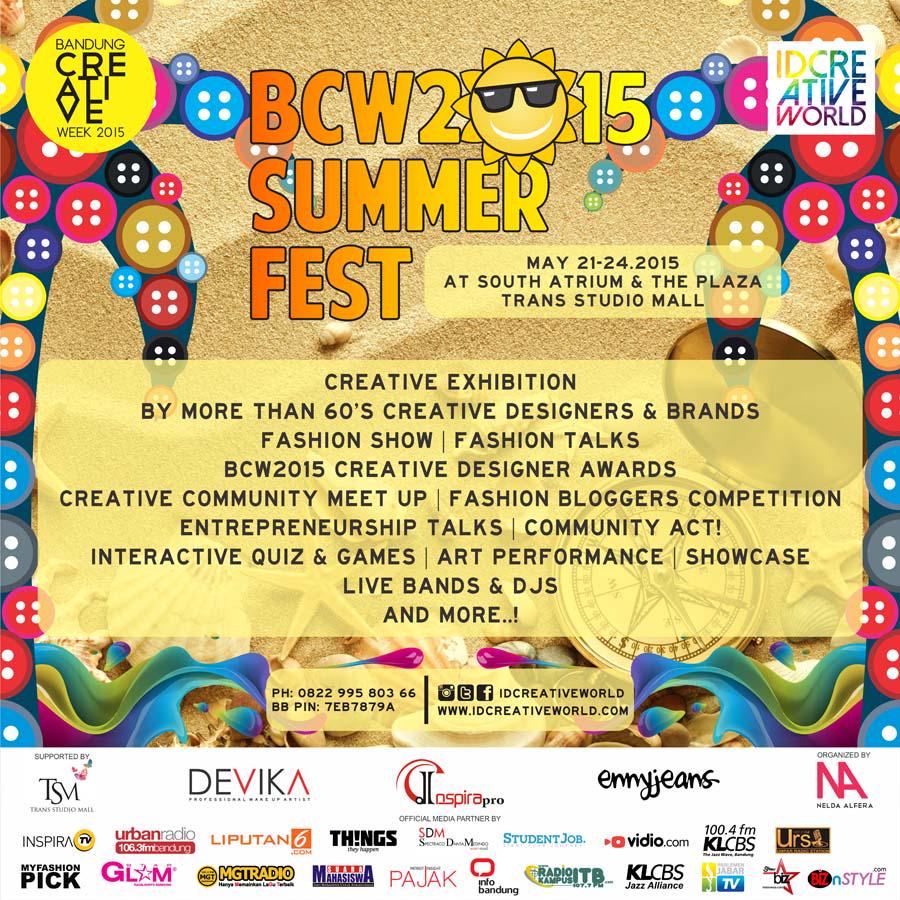 infobandung's tweet photo. Prepare yourself, Creativers! #BCW15 #SUMMERFEST is coming! May 21-23 at South Atrium &amp;amp; The Plaza @TSMBandung http://t.co/Zt6sLOl5kV