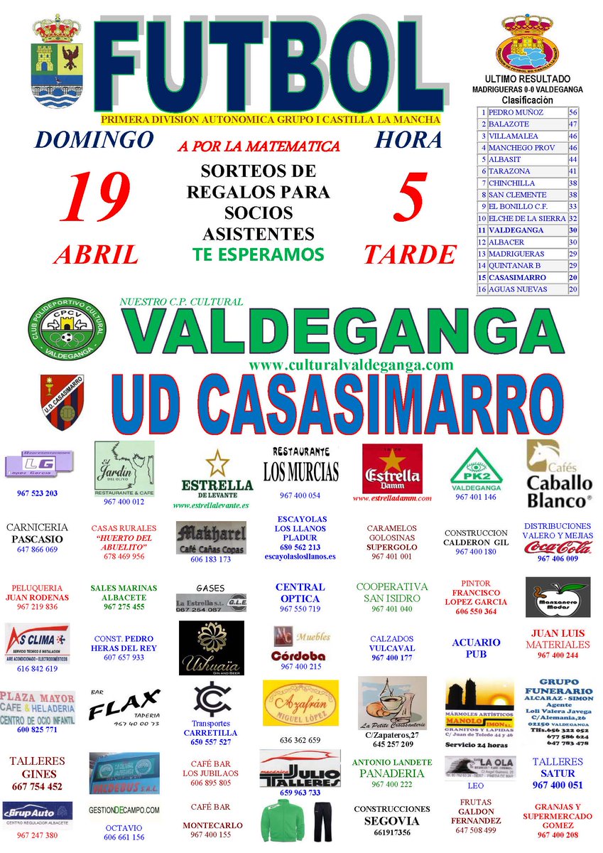 cultuvaldeganga's tweet photo. El próximo domingo a las 5 de la tarde a certificar la permanencia en 1ª autonómica matemáticamente una temporada más http://t.co/02X6ccOvg3