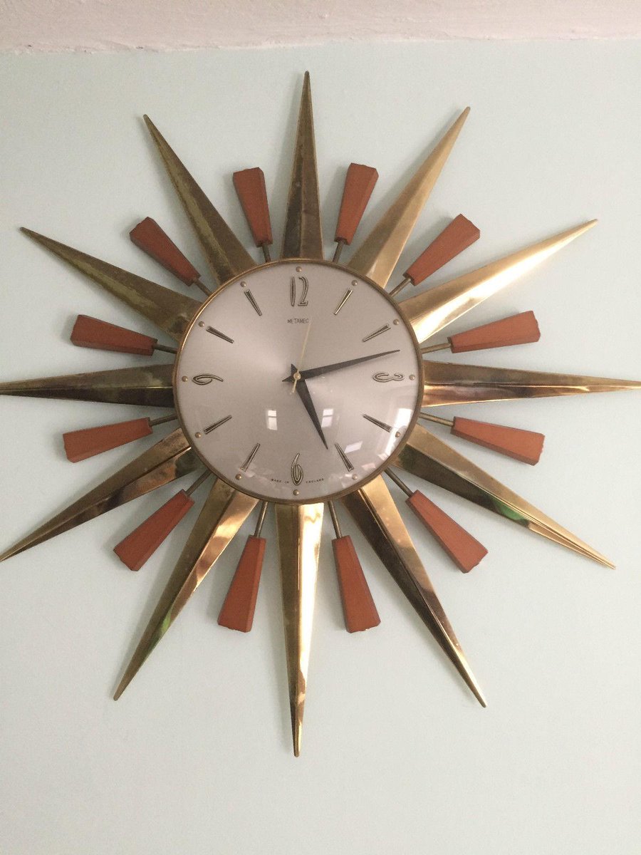 VINTAGE RETRO 1960’s METAMEC STARBUST SUNBURST WALL CLOCK - "GREAT CONDITION". rover.ebay.com/rover/1/710-53…