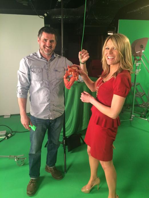 ChristaDelcamp's tweet photo. Promo shoot w/ lobstah for #OneBostonDay! @SarahSFrench.  Thanks @KidFadale!  #ProfessionalFirst http://t.co/6mX36Lcutx