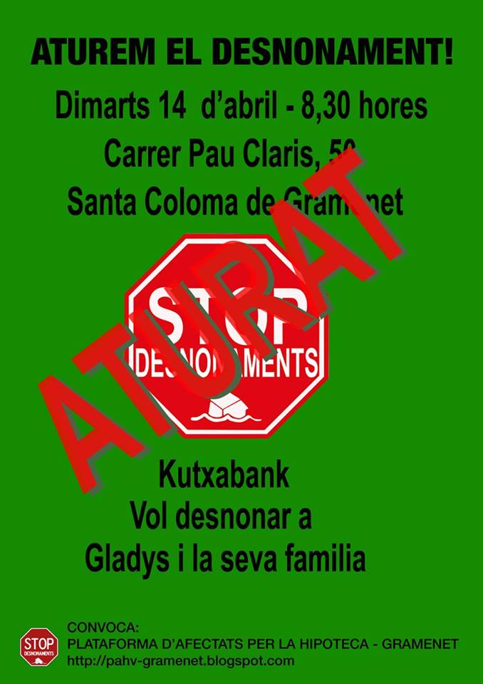 SOMgramenet's tweet photo. Cap desnonament a la ciutat! @SOMgramenet #GRAMENET http://t.co/4ervYo4s87