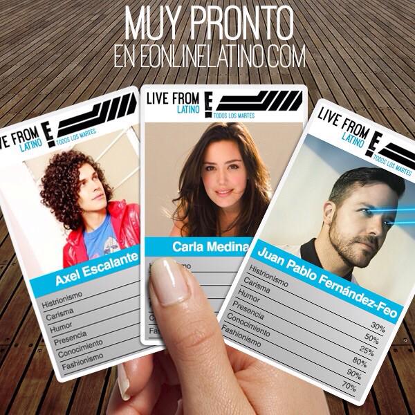 AxelEscalante's tweet photo. . Desde el próximo 28 de abril, @CarlaMedina, @AxelEscalante y @MrAspartame #LiveFromELatino ¡No te lo pierdas! !!!! http://t.co/zCm1ZbFLLd