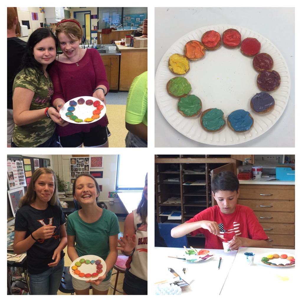 Polly Breckenridge (@wmsvisualarts) on Twitter photo After Spring break back-to-art warm-up creating edible color wheels <a href="/WMSWildcatNews/">Walton Middle School</a> #artsed After Spring break back-to-art warm-up creating edible color wheels <a href="/WMSWildcatNews/">Walton Middle School</a> #artsed