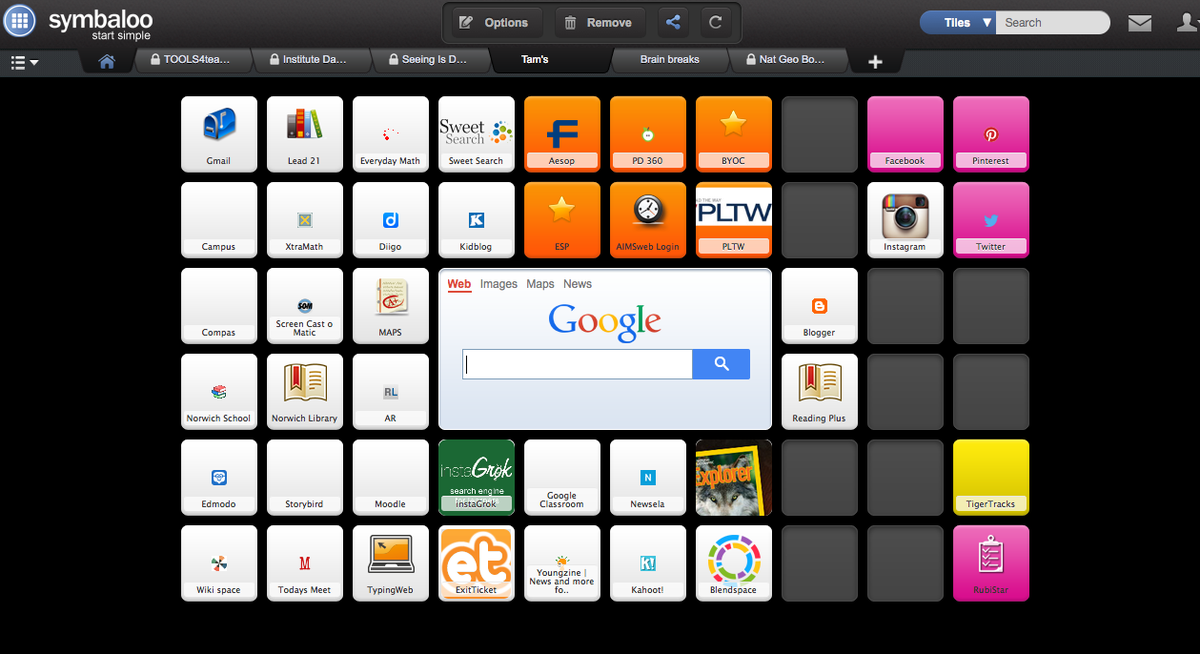 tgoebel5's tweet photo. Symbaloo is a great bookmarking visual display of your favorite links #331learning http://t.co/2SqbiFvQCo
