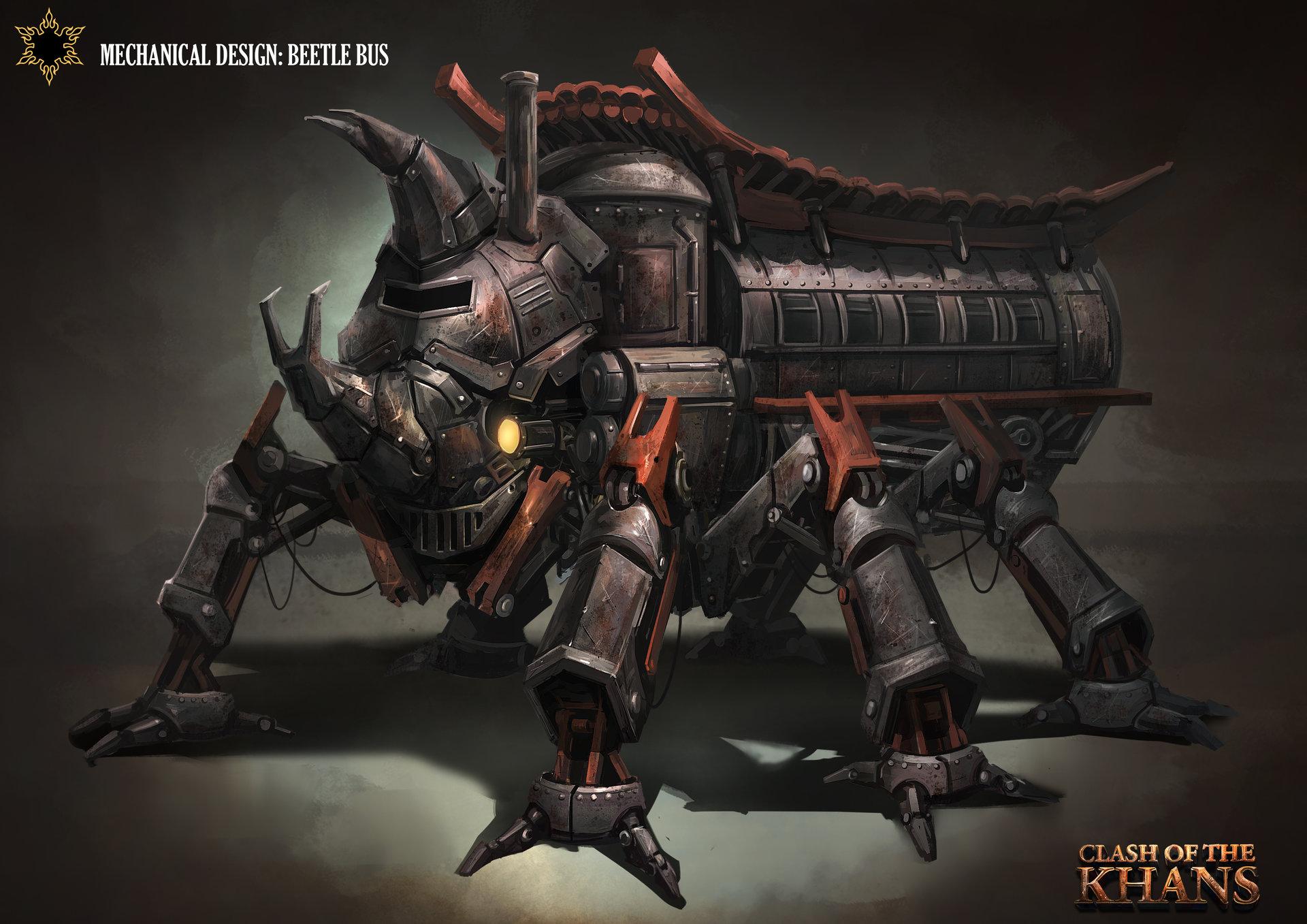 UArtsy on Twitter: ""Beetle Bus" #steampunk transport robot by TJ Foo - see at http://t.co/ydyqdxiMs2 #conceptart #2dart #mech / Twitter
