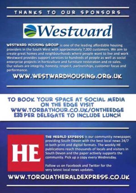 We’ve got 2 tickets to give away for #TorbayHour social media conference on Fri! Just RT this! torbayhour.co.uk/OnTheEdge