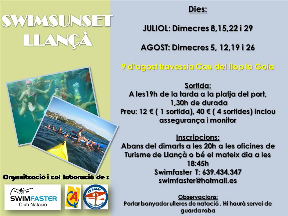 SwimfasterCn's tweet photo. Aquest estiu classes de tecnica de crol al mar!!! Swimsunset Llança!! #swim http://t.co/xiQYhNYLBg