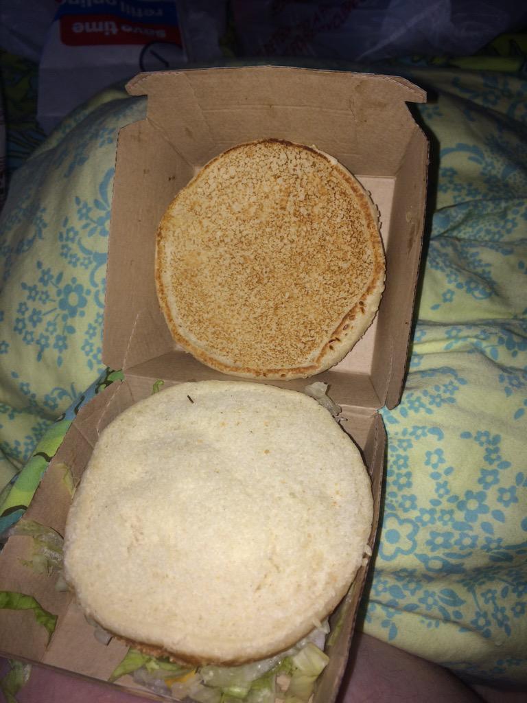 So this happened when I went to @McDonalds today. It's the emperor's new clothes of hamburgers. Haha