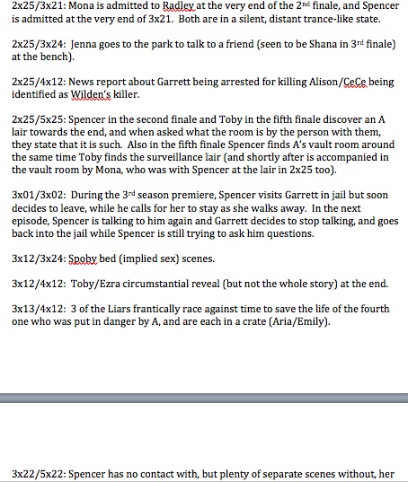 zag195's tweet photo. I decided to take the time to list all the multi episode parallels so far in #PLL , here's the ones I thought of ;) http://t.co/kqwpmnc0BF
