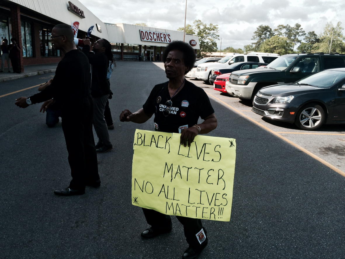 Larry Miller of Ferguson Missouri is one of the #walterScott protesters in North Charleston