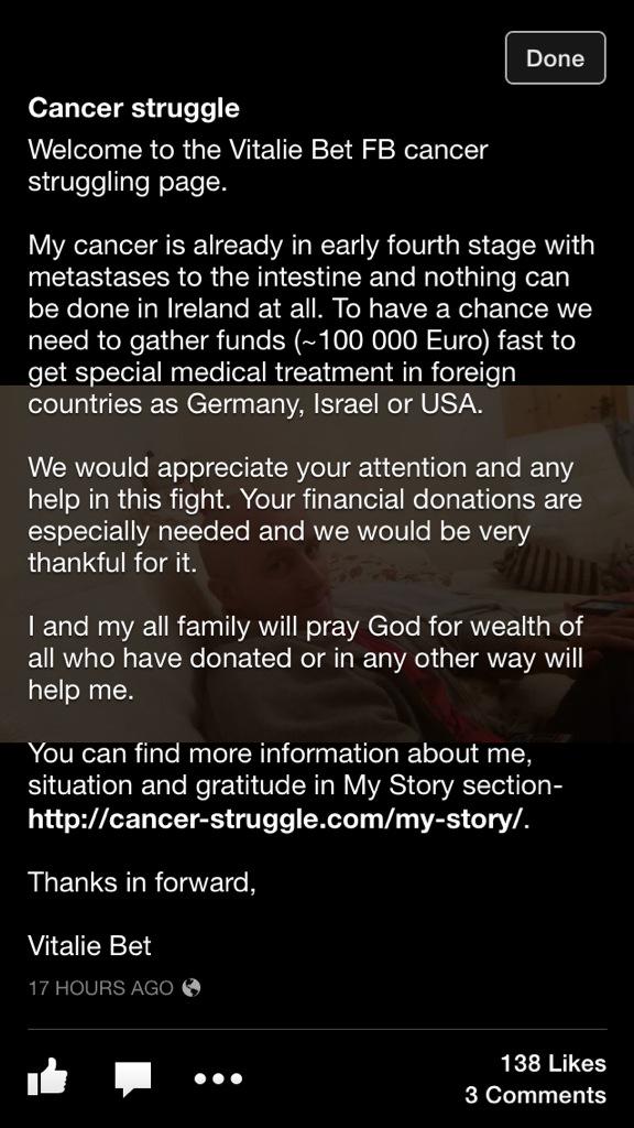 Scols243's tweet photo. Vitalie needs our help urgently please Retweet folks 🙏 #fundraising #SaveALife https://t.co/vf8CYtqwqp http://t.co/zWpiiWwVL3