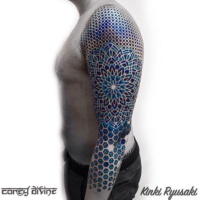 80 Fractal Tattoo Designs For Men  Repeating Geometry Ink Ideas