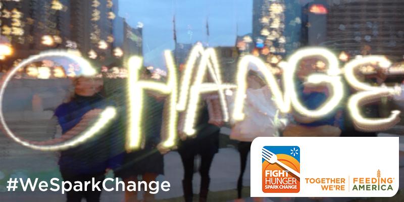 FeedingAmerica's tweet photo. Every RT of this w/hashtag #WeSparkChange &amp; @Walmart gives $10 to @FeedingAmerica food banks! http://t.co/7jg1aa0cs2
