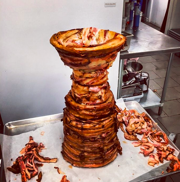espn's tweet photo. Stanley Cup, meet bacon. We'll just leave this here... (via barbrutus/Instagram) http://t.co/zxXNjirD4I