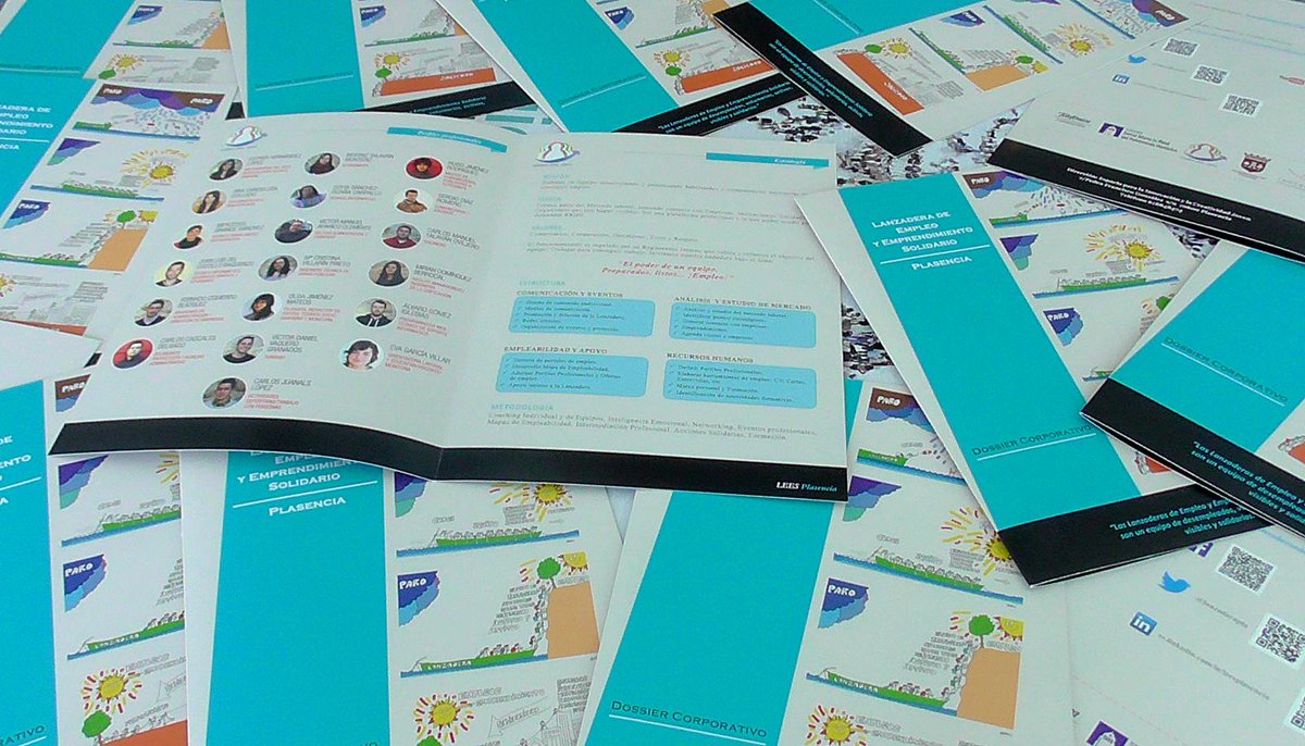 lanzaderapla's tweet photo. Dossier&amp;tarjetas de visita de nuestra #lanzadera diseñado y creado por el Departamento #Comunicación @Hvgo83 @AnaPla http://t.co/QQ1LBtZE7g