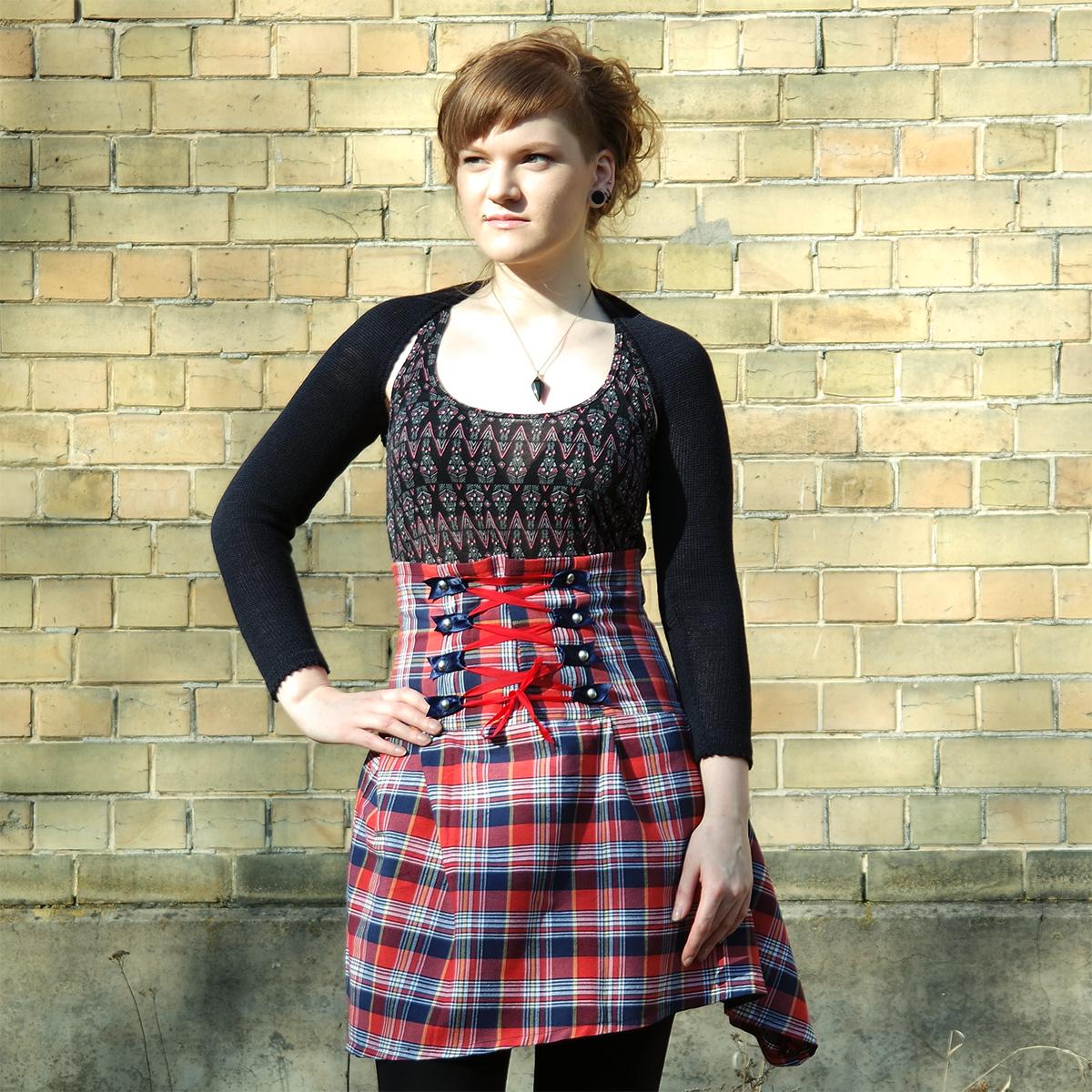 BridalAtelier.eu on X: High waist corset skirt with #military detail on  front #tartan #skirt  #punk #handmade #indie   / X
