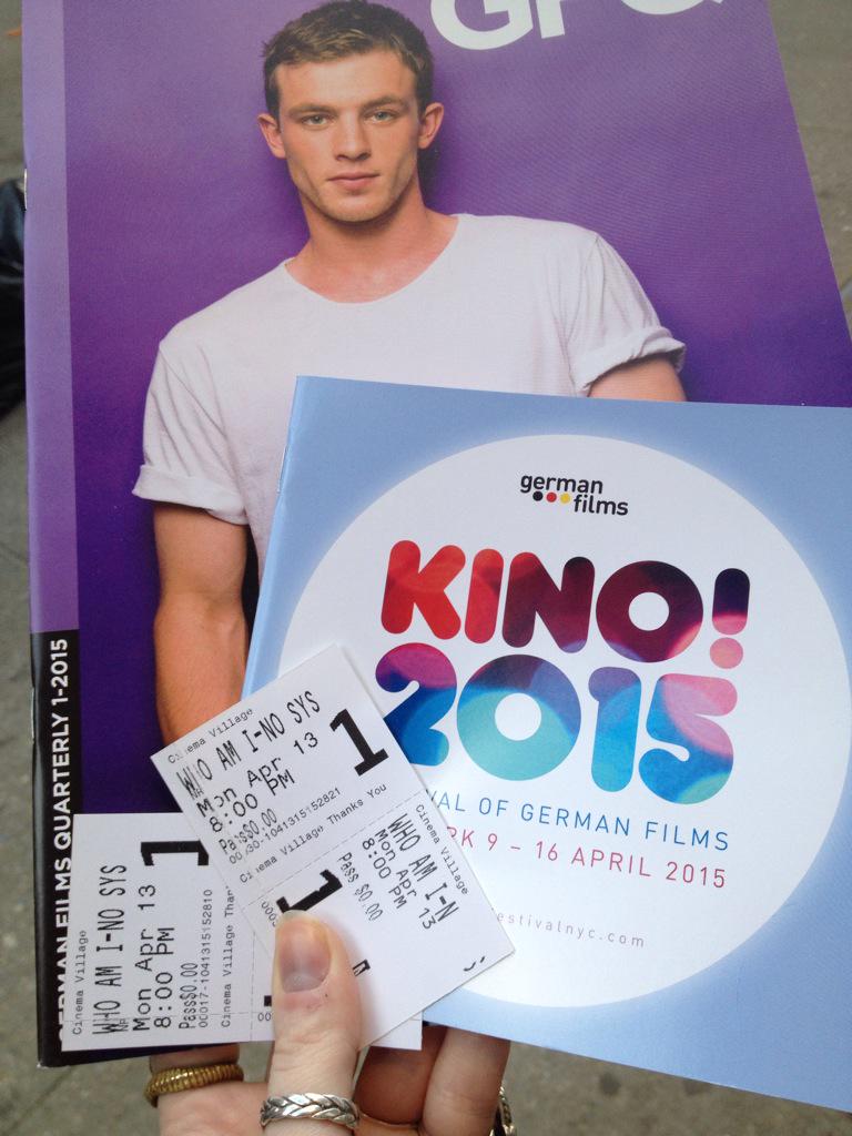 RedheadAtMovies's tweet photo. Very excited to be seeing Tom Schilling's movie WHO AM I - NO SYSTEM IS SAFE at @KinoFestivalNYC tonight! http://t.co/GDUsBywze1