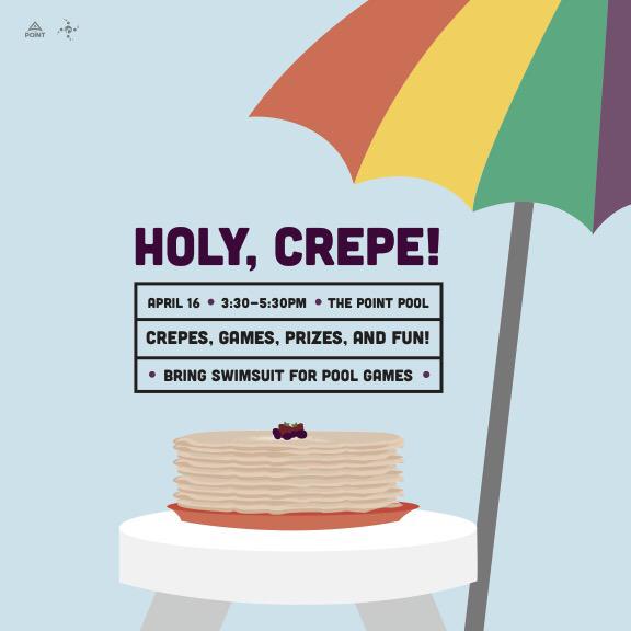 CBU_ic's tweet photo. Come to the Point pool party for a taste of a sweet summer! Enjoy an afternoon of crepes, games, prizes &amp; fun! http://t.co/ADjzBXrJp2