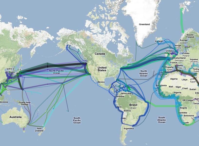 DailyOceanFact's tweet photo. As of 2014, there are 285 communications cables at the bottom of the ocean, 22 of them are not yet in use #oceanfacts http://t.co/LCBypbRtGU