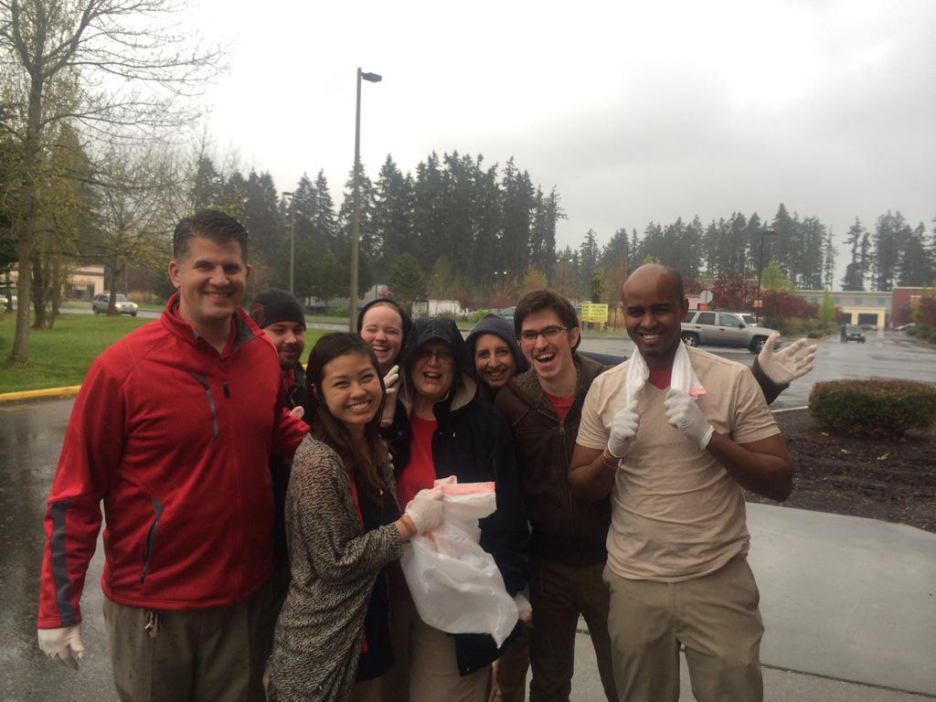 Rain or shine T995 loves to clean up the community for National Volunteer Week! #d166communitylove