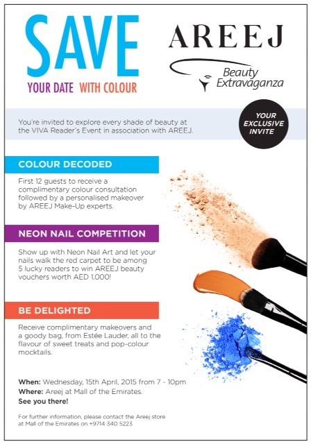 VIVAwomen's tweet photo. Calling all beauty fans! RSVP by tweeting your name in reply to attend this amazing #Areej beauty event tomorrow! http://t.co/fJdSZc1OAG