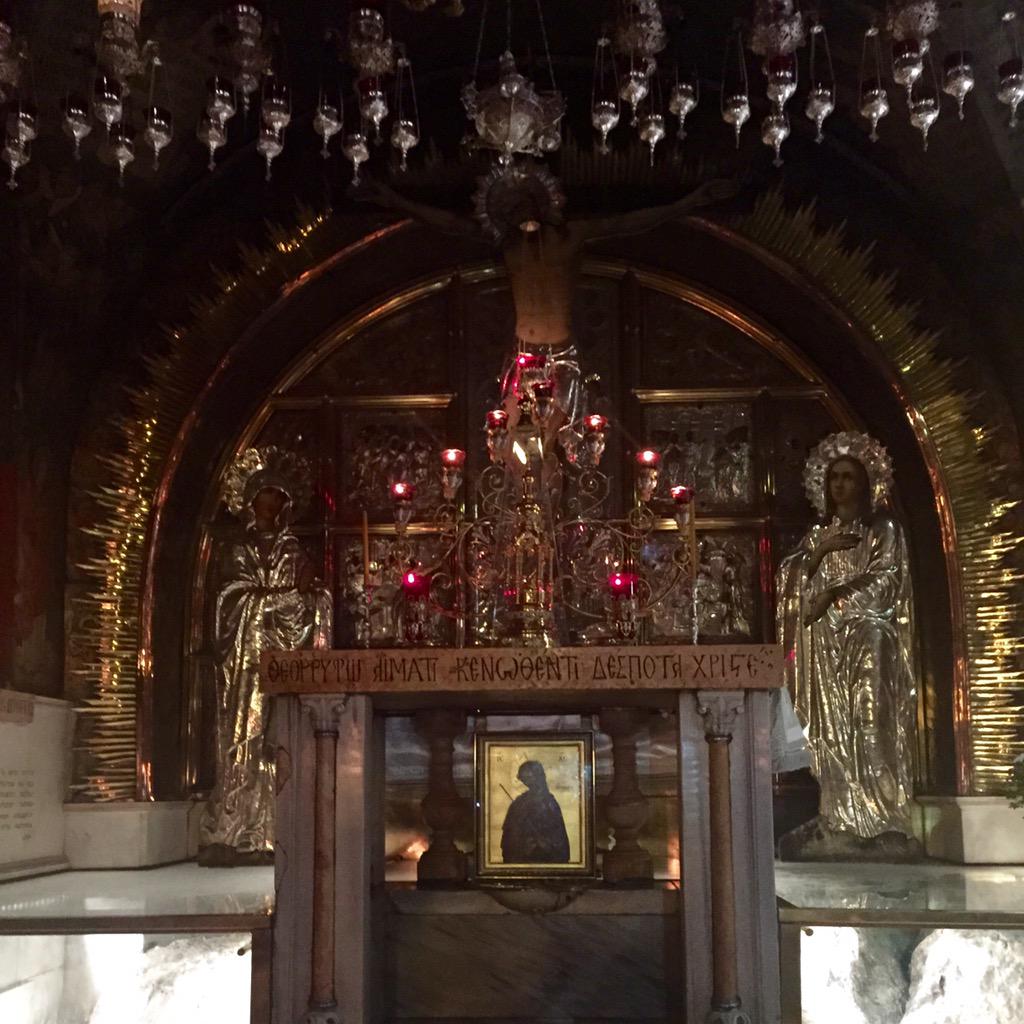 KimKardashian's tweet photo. Good morning Jerusalem! We woke up really early to see the site where the crucifixion of Jesus Christ took place http://t.co/ysDpjVCAsy