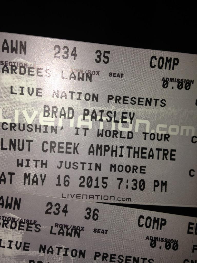 Hallj38James's tweet photo. Won my tickets to brad paisley http://t.co/8u10vluJHH