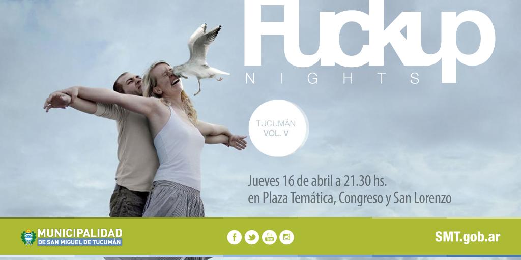 CiudadSMT's tweet photo. #FUCKUP Te esperamos este Jue. a hs 21:30 en Plaza Temática #SMT @FuckupNight @FuckUpTucuman http://t.co/bRBiH9THjY