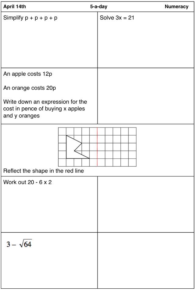 Corbettmaths's tweet image. Want to improve your maths results? Try today's Numeracy #5aday from corbettmaths.com