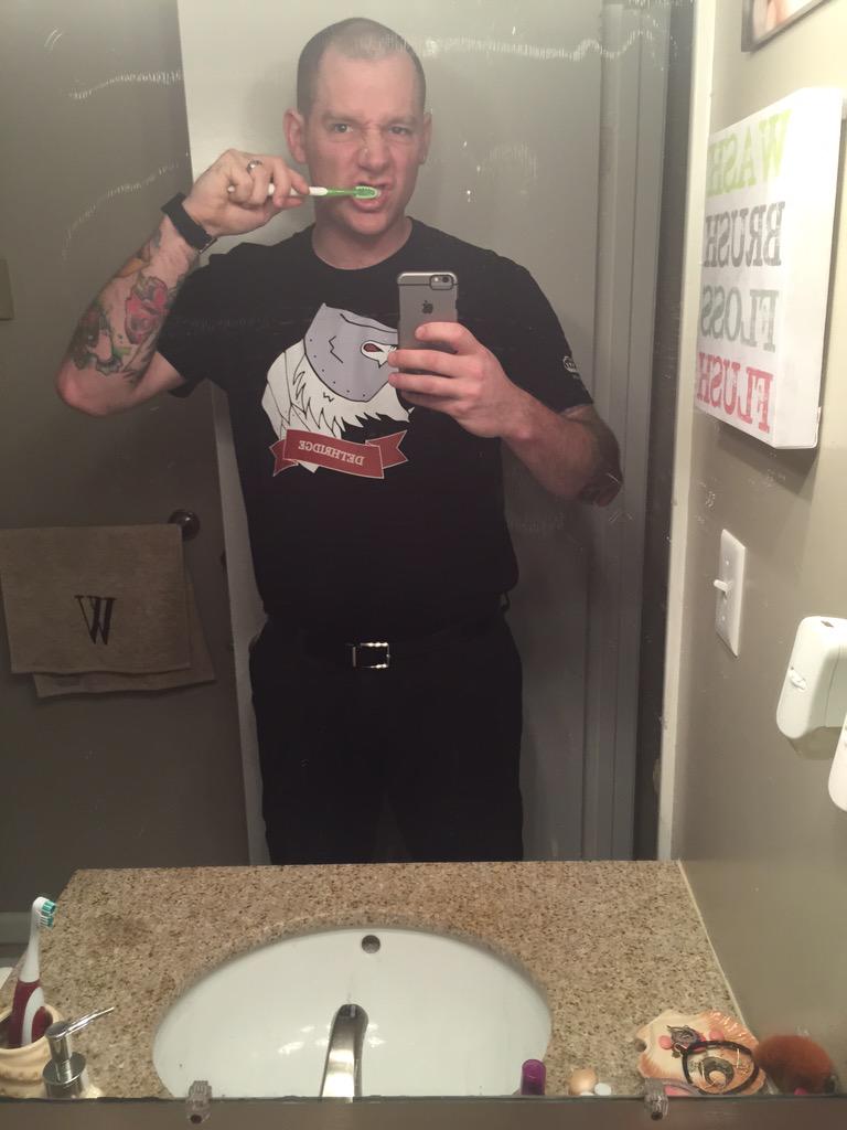 sideburngiant's tweet image. Getting ready for #work with the @DethridgeCraft shirt this morning. #Dethknights! Forever!