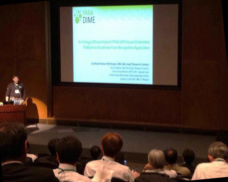Paradime_EU's tweet image. Researcher S. Rethinagiri presenting at COOL Chips:#HeterogeneousComputing is the way to tackle dark silicon problem