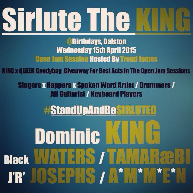 itsaMAGTING's tweet image. #Sirlute live performances tomorrow by @DominicKing_ x @JR_Josephs x @GregMoonWalkers x Black Waters x Tamaræbi