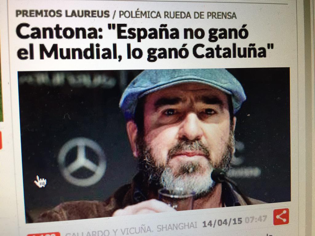 alvaroojeda80's tweet photo. ¿Que se puede esperar de un tío que pegaba patadas a los aficionados? ¿Cataluña? ¡ El coño tu hermana! http://t.co/cB56SK2enS