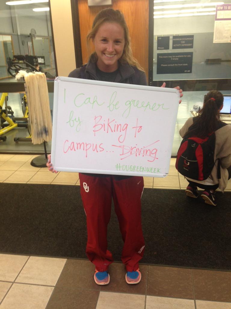OUGreenWeek's tweet photo. It's not even 10 AM and Sooners are already here at the Huff doing yoga and learning how to be a #greeneryOU http://t.co/UVqv1LG9HK