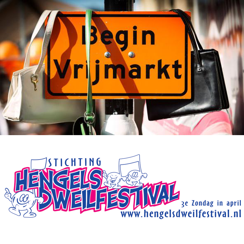 Tijdens het #HengelsDweilfestival deelnemen aan de vrijmarkt? Geef je dan op via secretaris@hengelsdweilfestival.nl