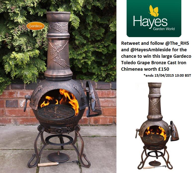 The_RHS's tweet image. Retweet and follow us &amp;amp; @HayesAmbleside for the chance to win this amazing cast iron chimenea for your garden! #NGW