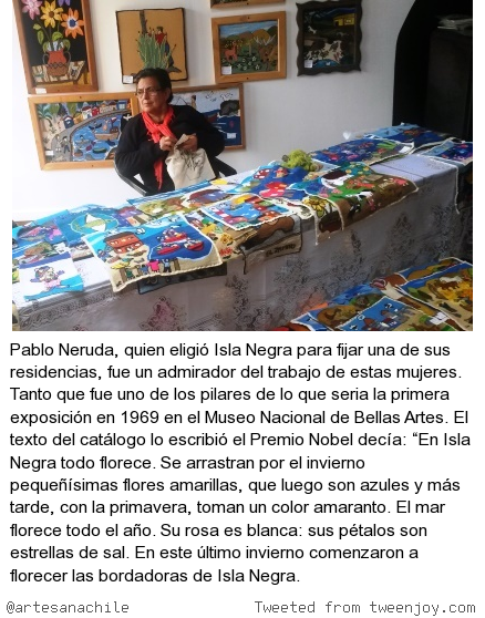Bordadoras de Isla Negra: Nacidas a mediados de los sesenta y regalonas de Neruda http://t.co/vbQDl7Rp89 http://t.co/7otHCDnMeM