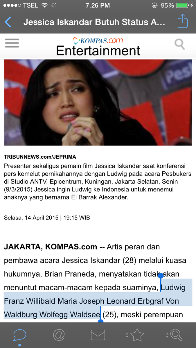 pradlaw's tweet photo. Teroris cinta"@shitlicious: Nama lakinya Jessica Iskandar ini kira2 artinya apa ya? http://t.co/X1NFQOsUaQ"
