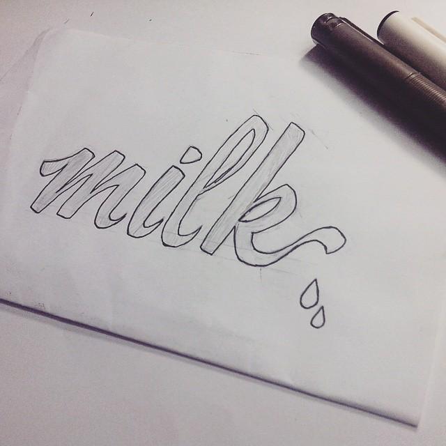 Druthersco's tweet image. By jangjanggminn #sketch #milk #firstwork #handlettering #notnice #trymore #ds #draw #instagood  #instalike