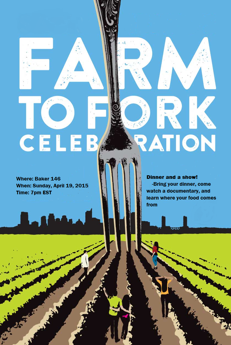 RachelJEWP220's tweet photo. Bring your dinner &amp; bring your friends. Come learn more about the food you're eating on Sunday, April 19 in Baker 146 http://t.co/46TL4oW7xV