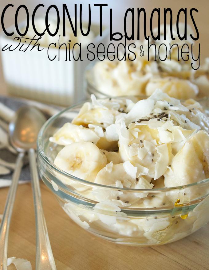 Bananas smothered in coconut milk &amp; honey topped with chia seeds &amp; coconut flakes. #glutenfree thesimplekitchen.net/?p=2074